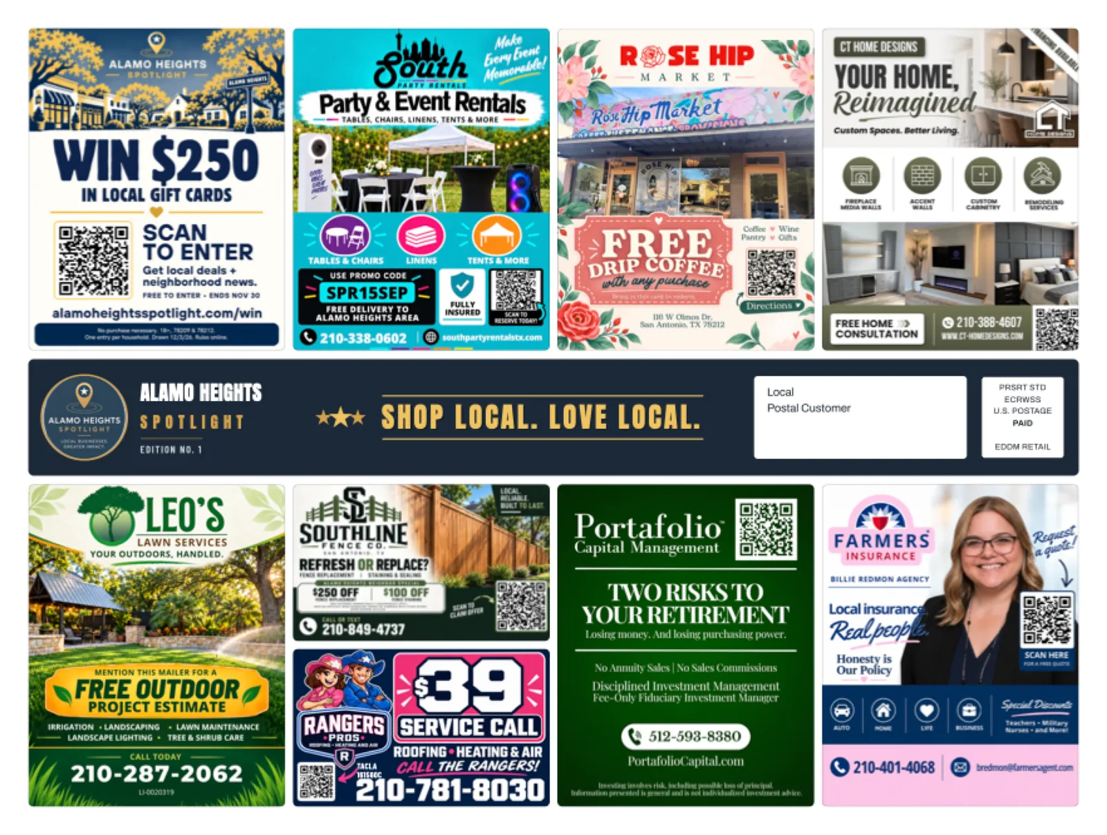Front of sample Alamo Heights artwork — preview for Helotes Spotlight